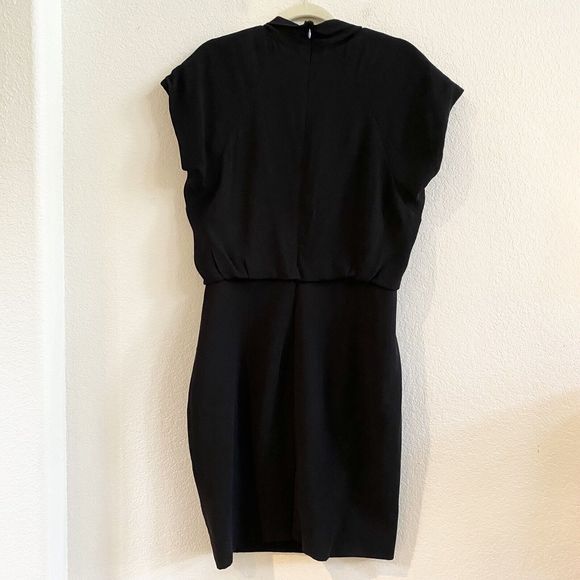 Rachel Roy Black Tie V-neck Elastic Waistband Dress size 8 Zipper Back Lined - Picture 7 of 12